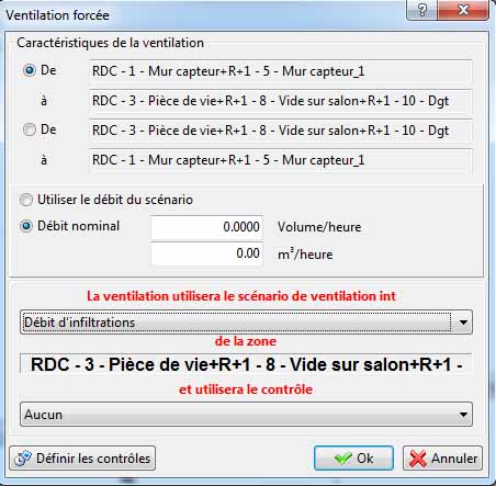 Paramètres de ventilation forcée